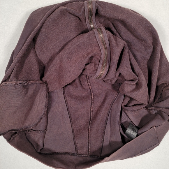 Men’s Sz 10 All Saints Spitafields Brown Cotton Distressed Festival Hooded Vest - Picture 11 of 14